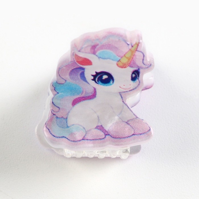 Краб для волос «Милый единорожек», 1 8 х 2 см Краб для волос «Милый единорожек», 1 8 х 2 см