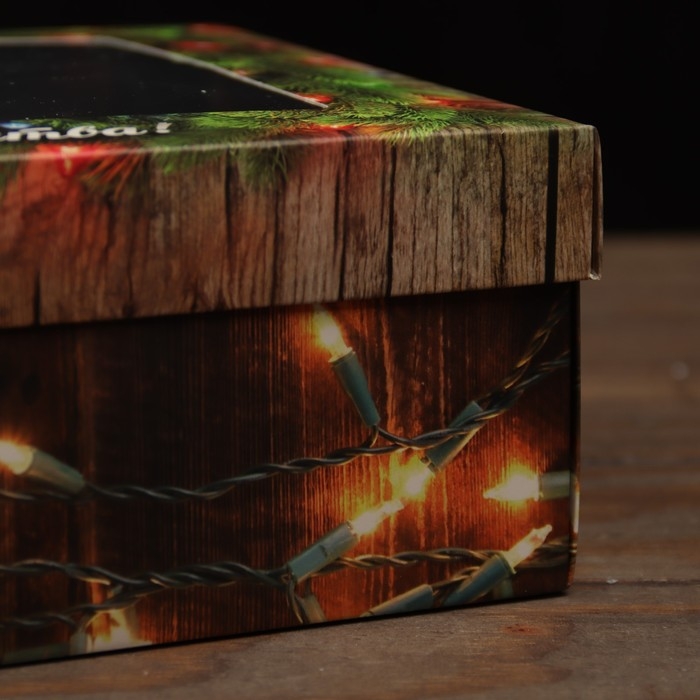 Новый год. Коробка подарочная новогодняя складная, крышка-дно , с окном Новый год. Коробка подарочная новогодняя складная, крышка-дно , с окном "Чудес и волшебства" 30 х 20 х 9 см