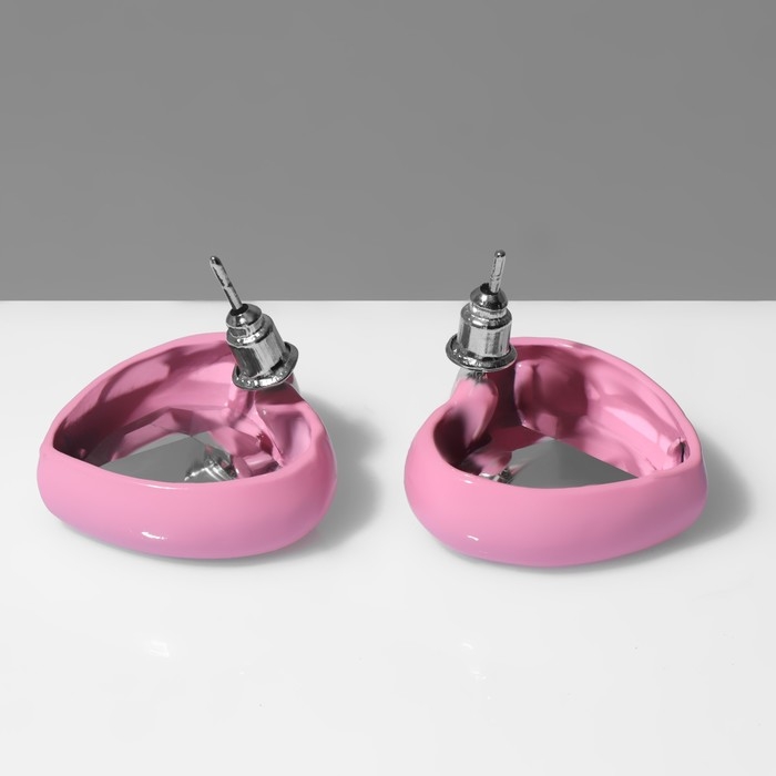 Серьги пластик «Сердечки» в рамке, цвет сине-розовый Серьги пластик «Сердечки» в рамке, цвет сине-розовый