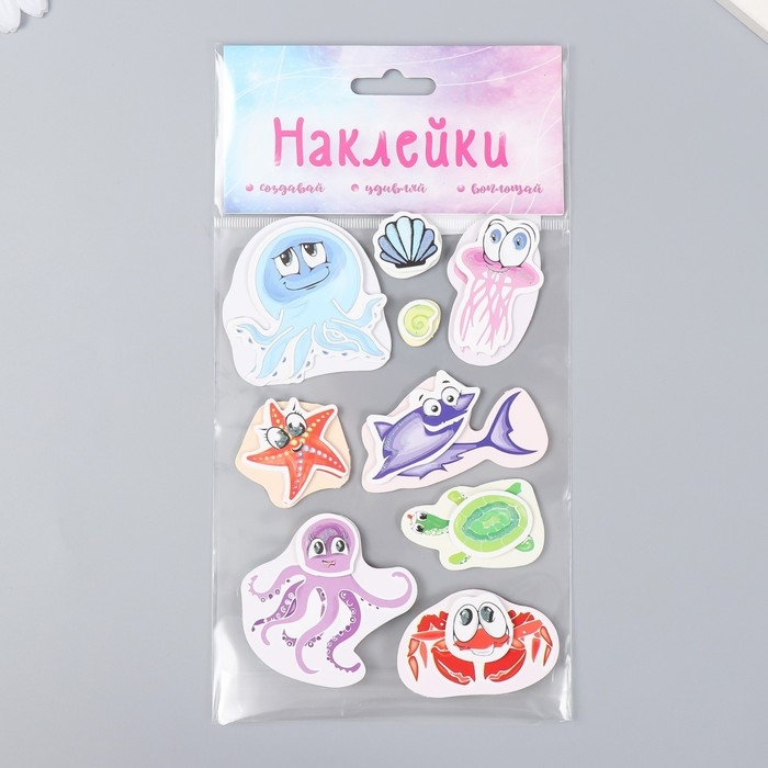 Наклейка картон 2 слоя Наклейка картон 2 слоя "Подводная жизнь" 17х12 см