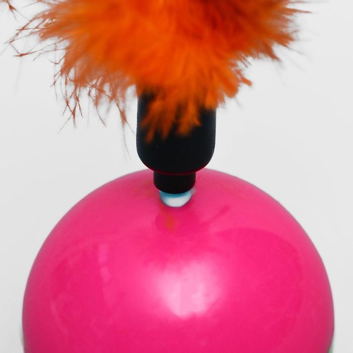 Игрушка-неваляшка для кошек с перьями, микс цветов Игрушка-неваляшка для кошек с перьями, микс цветов