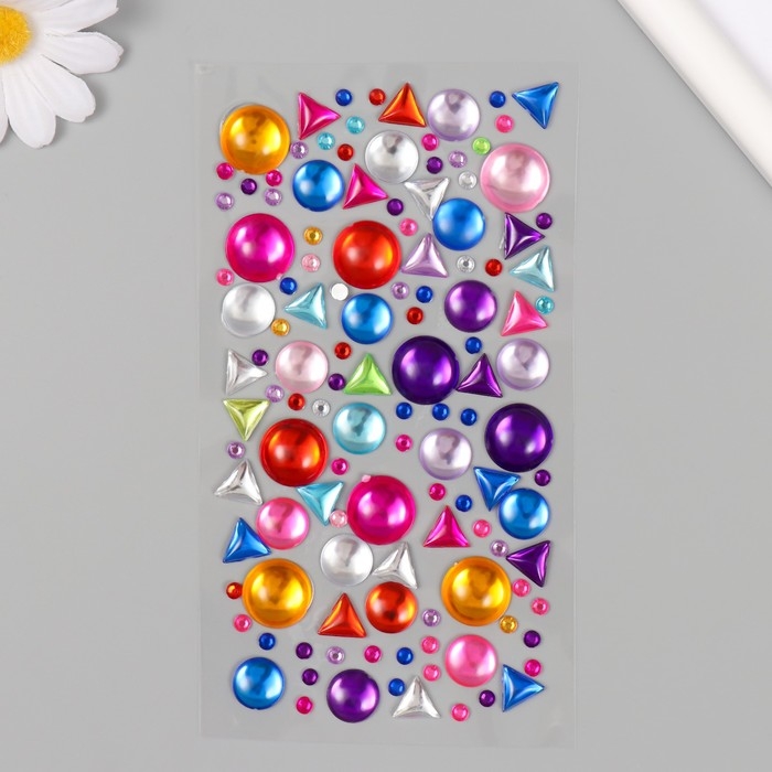 Декор для творчества пластик Декор для творчества пластик "Стразы. Круги и треугольники" 25,2х9,6х0,5 см