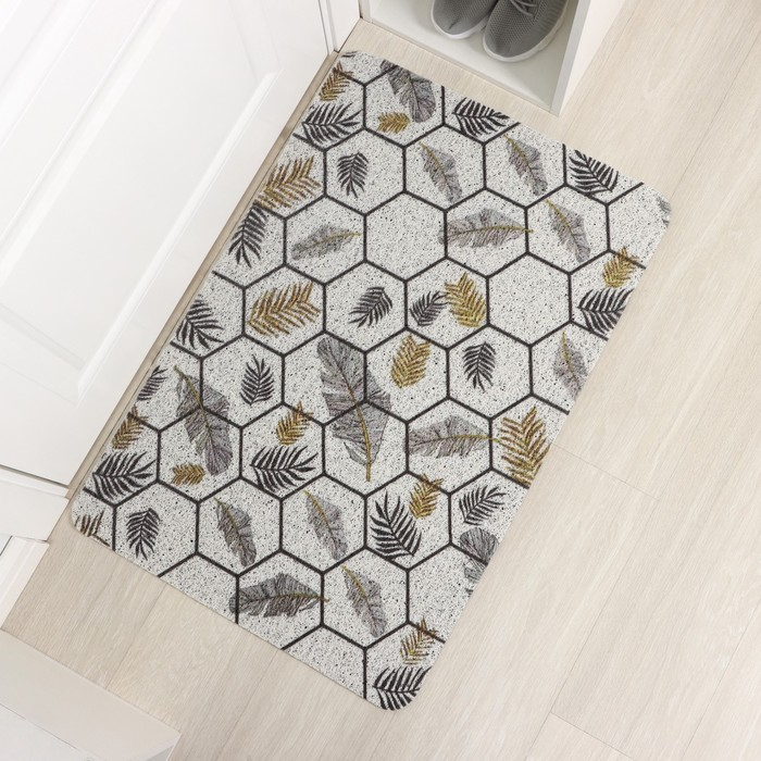 Коврик придверный грязезащитный Доляна «Топ», вырезной, 60×90 см, цвет серый Коврик придверный грязезащитный Доляна «Топ», вырезной, 60×90 см, цвет серый