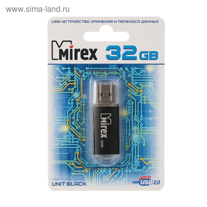 Флешка Mirex UNIT BLACK, 32 Гб, USB2.0, чт до 25 Мб/с, зап до 15 Мб/с, черная Флешка Mirex UNIT BLACK, 32 Гб, USB2.0, чт до 25 Мб/с, зап до 15 Мб/с, черная