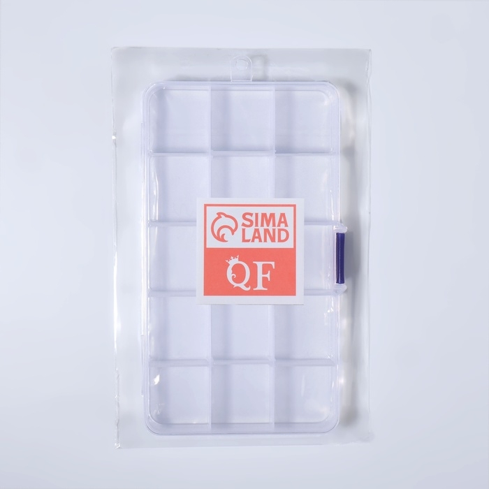 Органайзер для декора, 15 ячеек, 17,4 &times; 10 &times; 2,2 см, цвет прозрачный