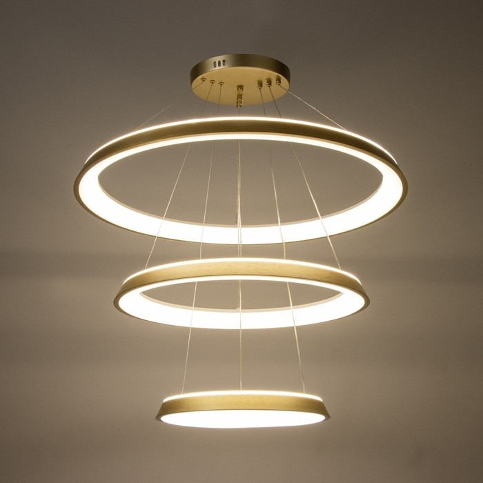 Люстра Люстра "Анелло" 3хLED 3000-6000К 220Вт золото 130х60х120 см BayerLux