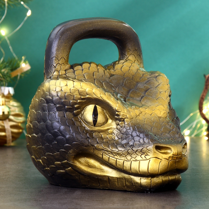 Копилка Копилка "Гиря Змея" черная-золото, 20см