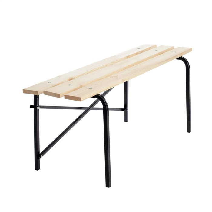 Скамейка садовая Скамейка садовая "Laksi" без спинки, 1.2х0.4х0.45 м, деревянная, металлич. каркас, для дачи