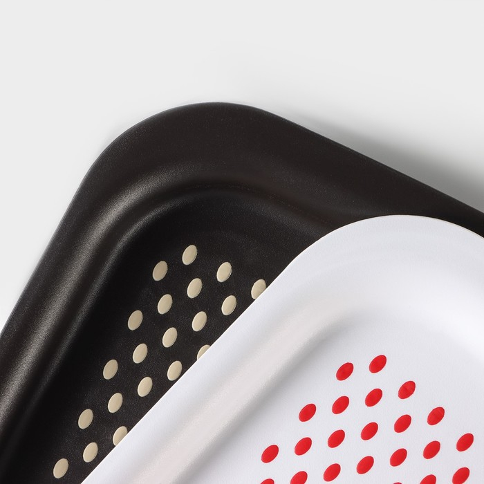 Поднос с антискользящим покрытием, 36,5×27 см, цвет МИКС Поднос с антискользящим покрытием, 36,5×27 см, цвет МИКС