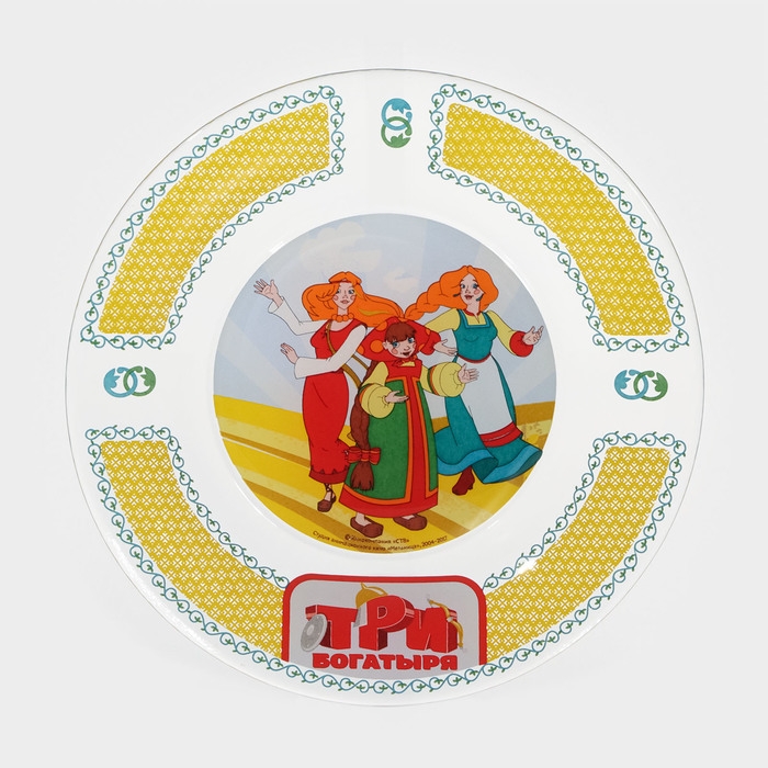 Тарелка стеклянная «Три Богатыря. Царевны», d=19,5 см Тарелка стеклянная «Три Богатыря. Царевны», d=19,5 см