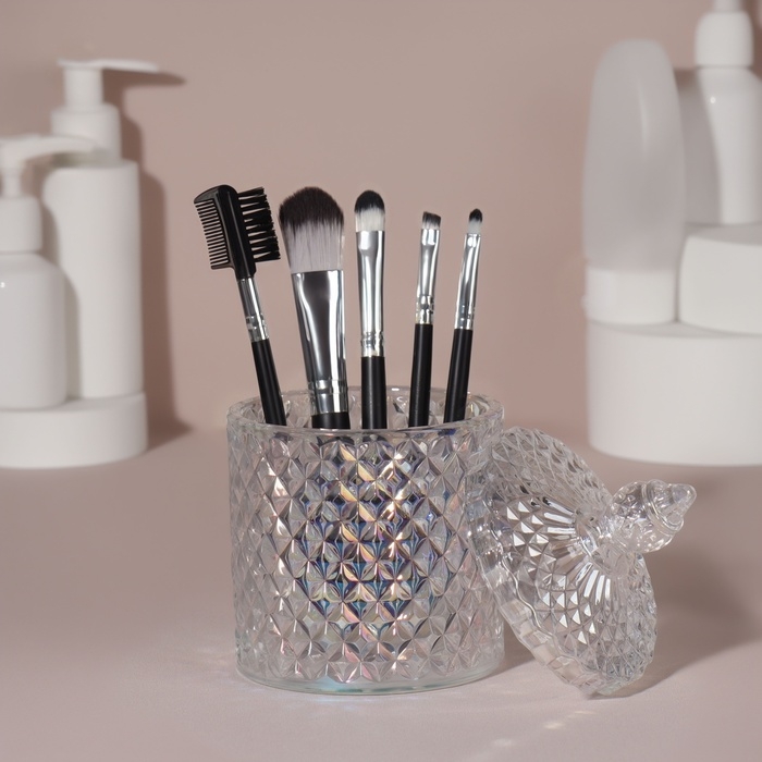 Органайзер для хранения, 1 секция, с крышкой, d = 8,5 × 13,5 см, цвет прозрачный