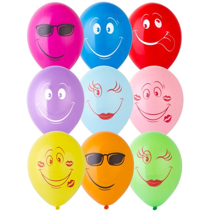 Шар латексный 14 Шар латексный 14" «Улыбка», набор 50 шт., цвета МИКС