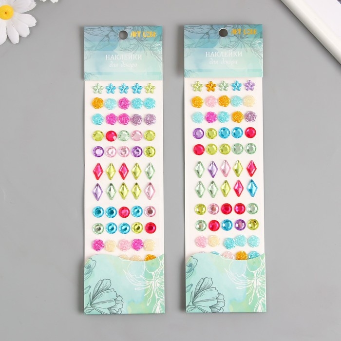 Наклейка стразы пластик Наклейка стразы пластик "Кристаллы" МИКС 26х7 см