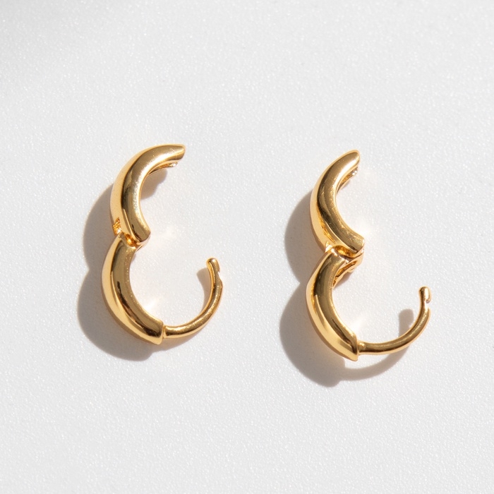 Серьги-кольца XUPING объём, d=1,1 см, цвет золото Серьги-кольца XUPING объём, d=1,1 см, цвет золото