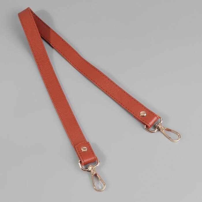 Ручка для сумки, с карабинами, 60 ± 1 см × 2 см, цвет светло-коричневый Ручка для сумки, с карабинами, 60 ± 1 см × 2 см, цвет светло-коричневый