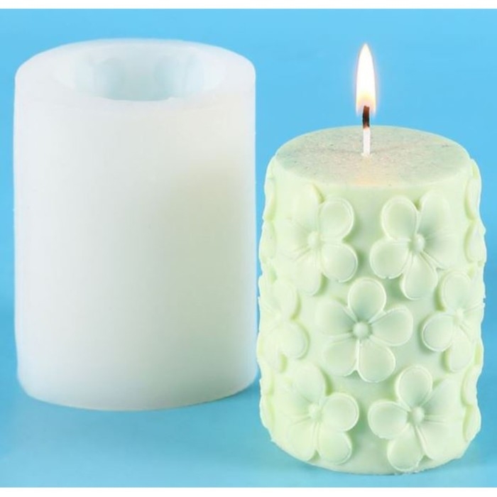 Молд силикон для свечи Молд силикон для свечи "Цветы" 7,8х7,8х9,8 см