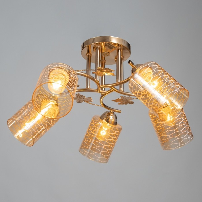 Люстра Люстра "Кейти" 5х60Вт Е27 Золото 52х52х28см