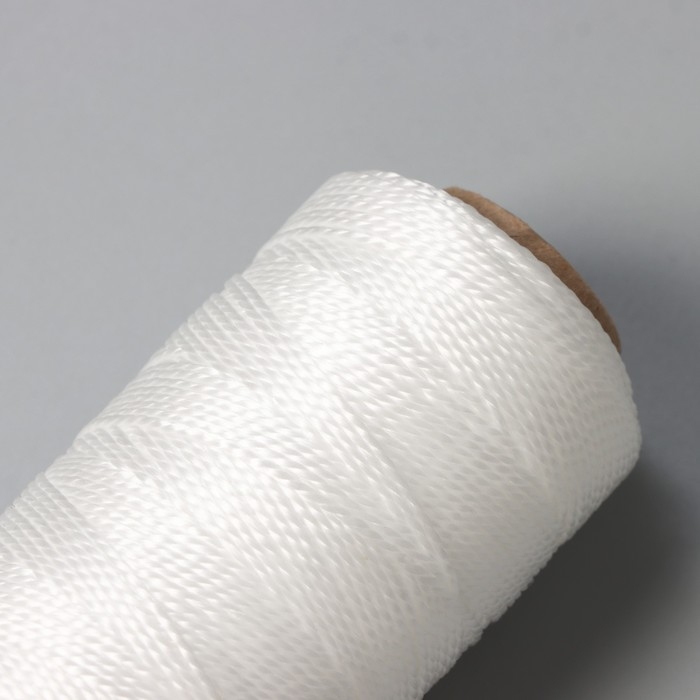 Нить крученая Доляна, 2-х прядная, ПП, d=1,3 мм, 200 м, цвет белый Нить крученая Доляна, 2-х прядная, ПП, d=1,3 мм, 200 м, цвет белый