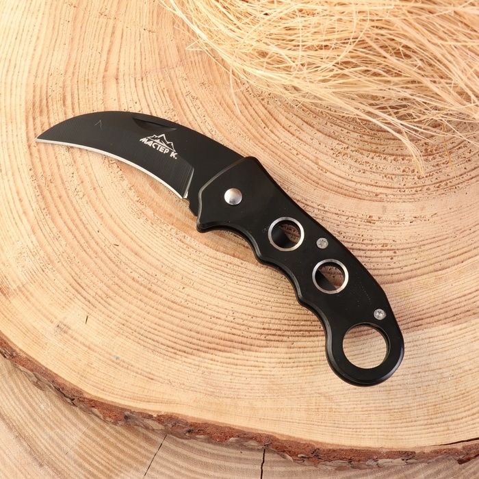 Нож складной Нож складной "Клык" 15см, клинок 76мм/2мм, рукоять металл с кольцом