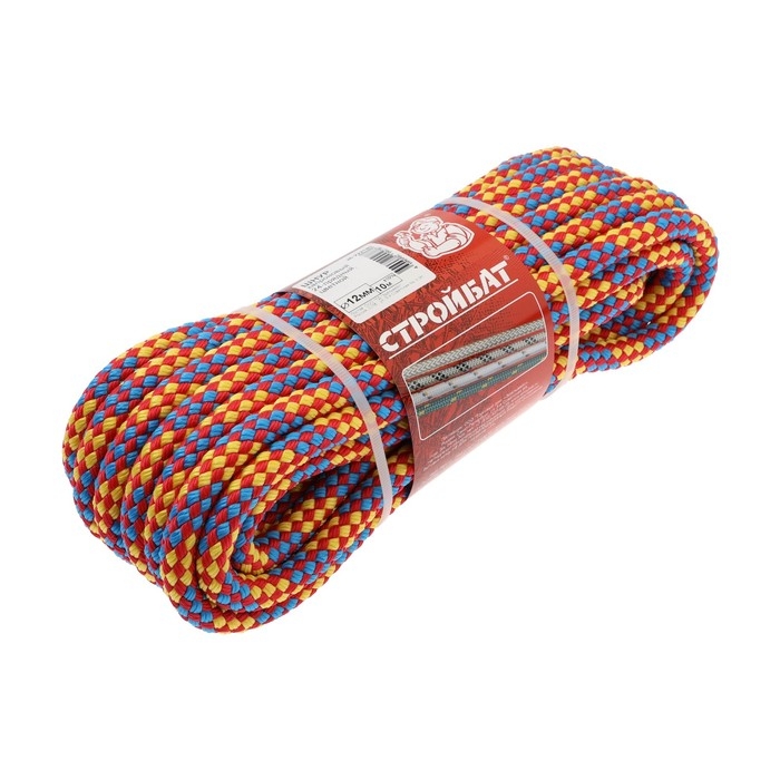 Шнур капрон.24-х прядный 12,0 мм цветной 10 м Шнур капрон.24-х прядный 12,0 мм цветной 10 м