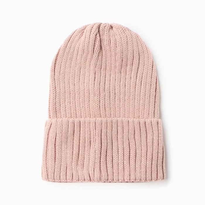 Шапка женская демисезонная, цвет пудра, размер 52-56 Шапка женская демисезонная, цвет пудра, размер 52-56