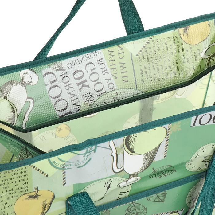 Сумка хозяйственная на молнии, наружный карман, цвет зелёный Сумка хозяйственная на молнии, наружный карман, цвет зелёный