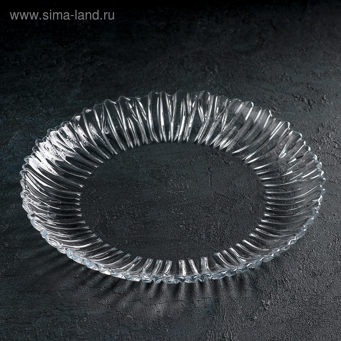 Тарелка стеклянная Aurora, d=31,5 см, цвет прозрачный Тарелка стеклянная Aurora, d=31,5 см, цвет прозрачный