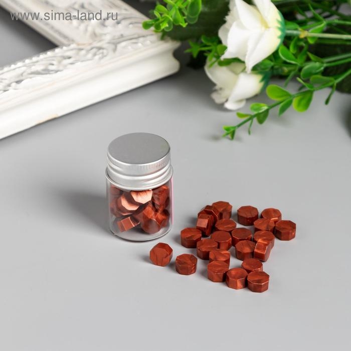 Сургуч в гранулах в баночке "Восьмигранник" жжёный сахар 9 гр 4,5х3х3 см