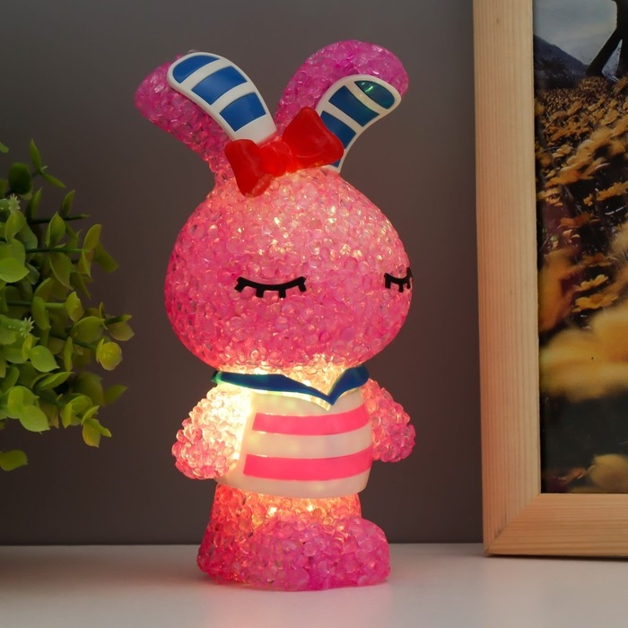 Ночник Ночник "Зайка" LED RGB от батареек 3хLR44 МИКС 6,5х6,5х15,5см RISALUX