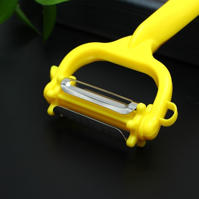 Овощечистка многофункциональная Доляна, 16×9 см, цвет жёлтый Овощечистка многофункциональная Доляна, 16×9 см, цвет жёлтый