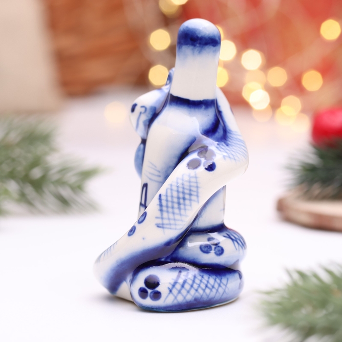 Сувенир Сувенир "Змея с бутылкой", гжель