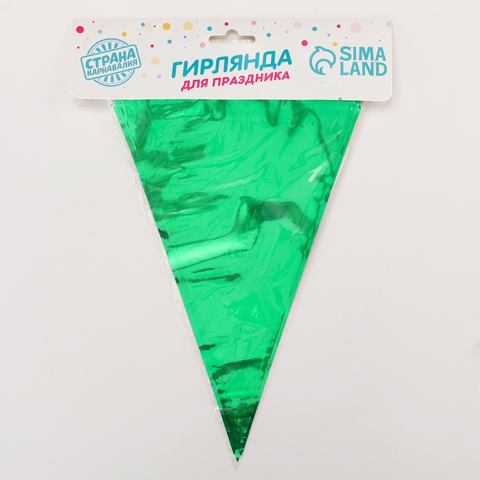 Гирлянда &laquo;Флажки&raquo;, 20 флажков, 10 метров, цвет зелёный