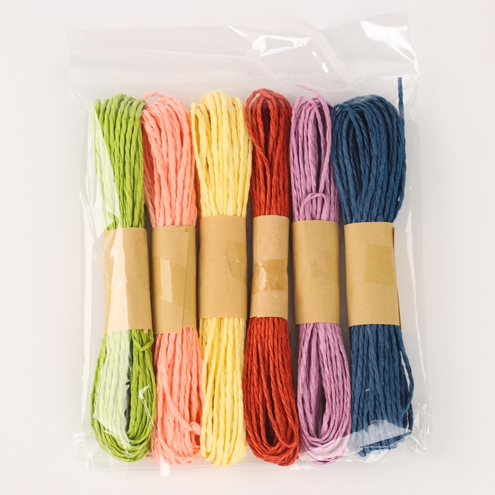 Рафия «Долина», длина 1шт. — 10 м., набор 6 шт., цвет МИКС