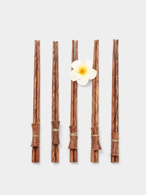 Палочки китайские &laquo;Трапеза&raquo;, 5 пар, 23&times;7.5&times;1.5 см, кокос