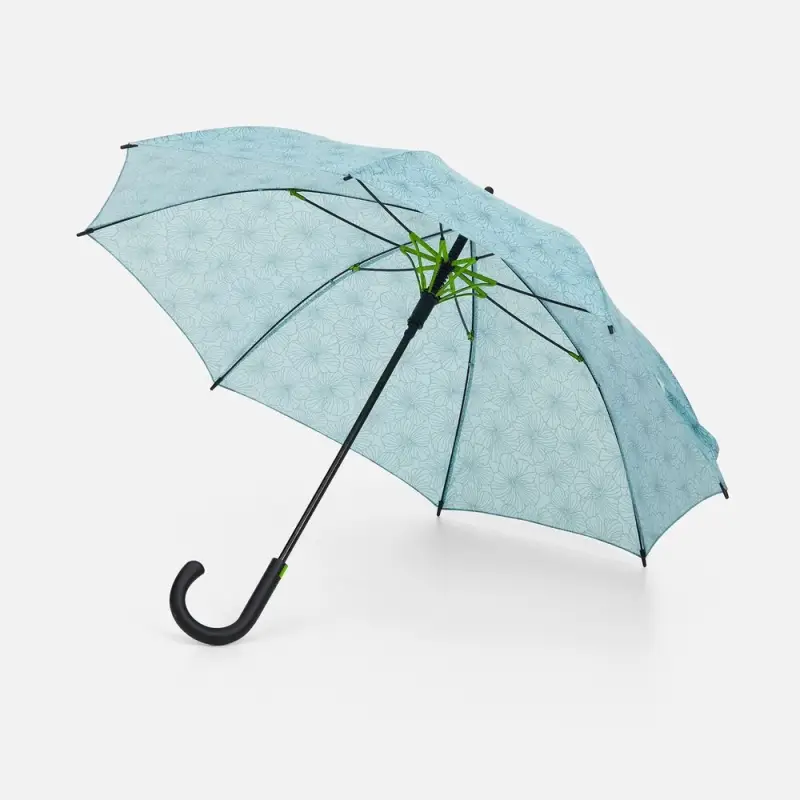 Зонт-трость Undercolor с полной запечаткой на заказ, с зелеными спицами Зонт-трость Undercolor с полной запечаткой на заказ, с зелеными спицами