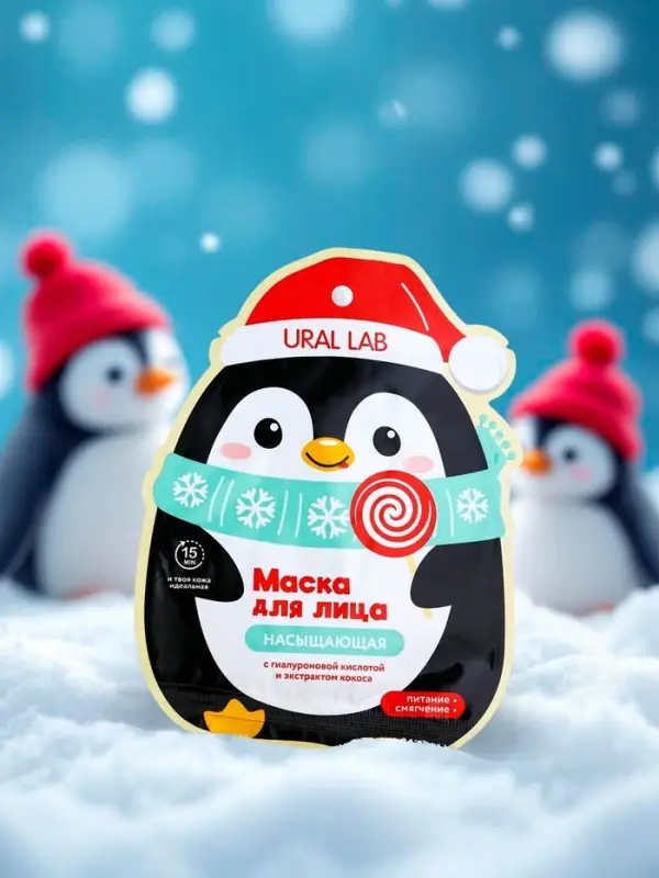 Тканевая маска для лица насыщающая, экстракт кокоса и гиалуроновая кислота, URAL LAB