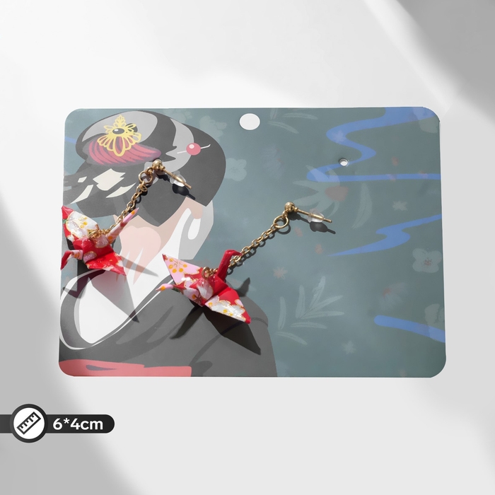 Серьги с жемчугом «Япония» яркое оригами, цветные в золоте Серьги с жемчугом «Япония» яркое оригами, цветные в золоте