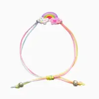 Браслет детский набор 3 шт. "Выбражулька" радуга, подвеска с бусиной, разноцветный