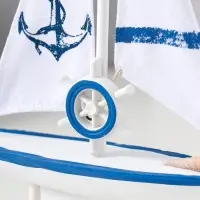 Сувенир дерево "Парусник с якорем на парусе" бело-синий 16,5х4,5х27,5 см