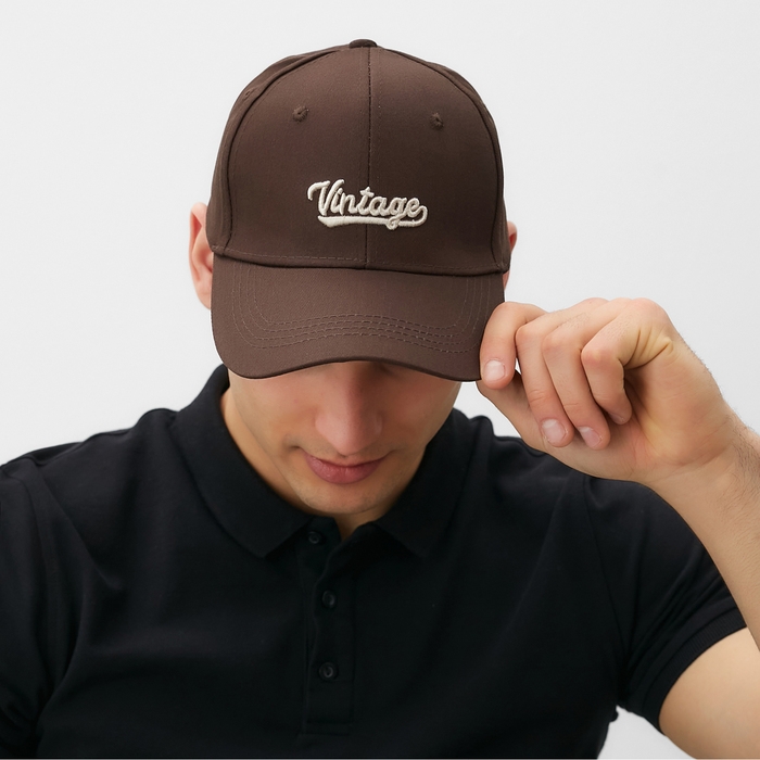 Кепка MINAKU "Vintage", цвет коричневый, размер 54-56