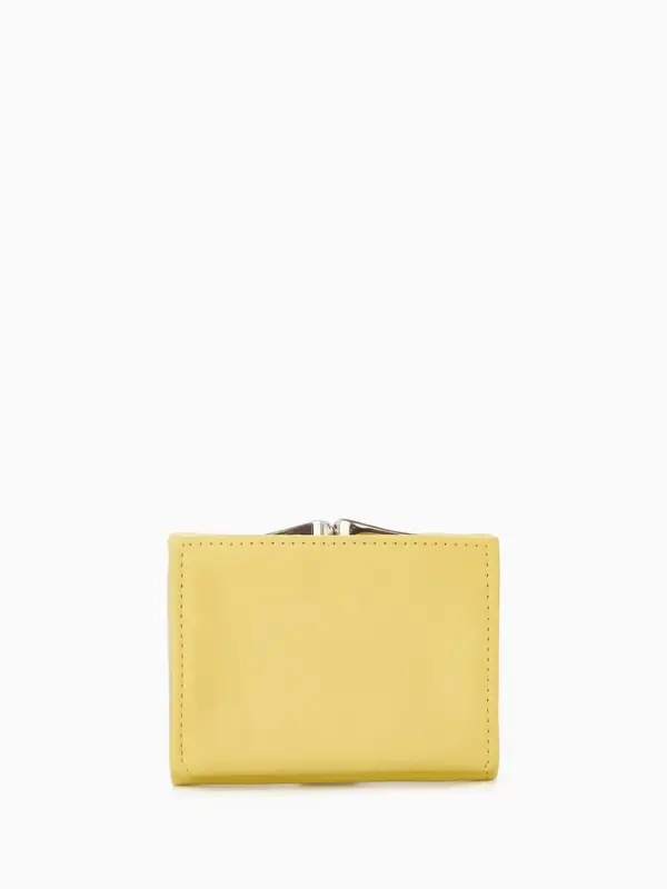 Кошелёк женский на кнопке, 10.5&times;3&times;8.5 см, однотонный, жёлтый