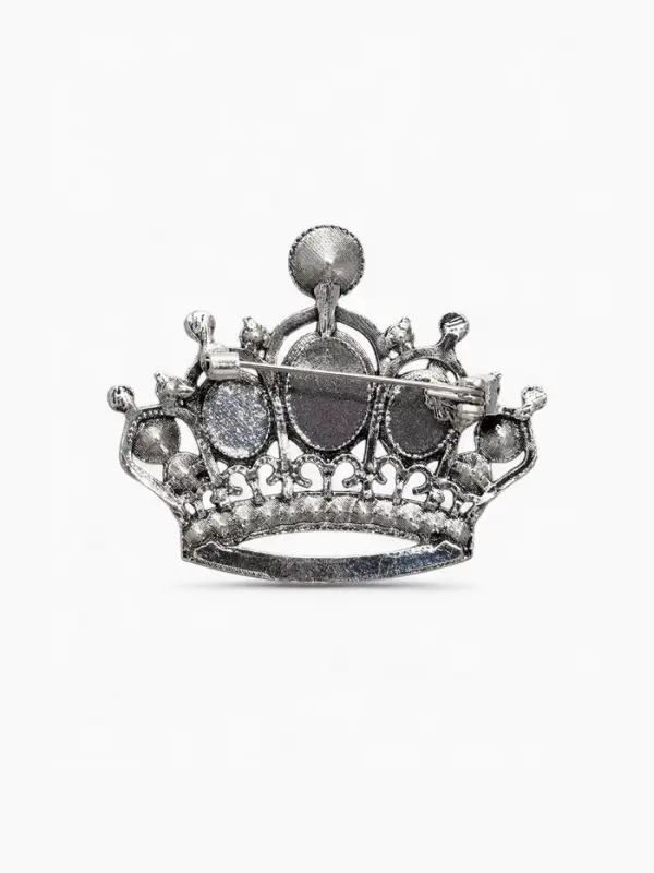 Брошь &laquo;Корона&raquo;, готическая, фиолетовая в чернёном серебре