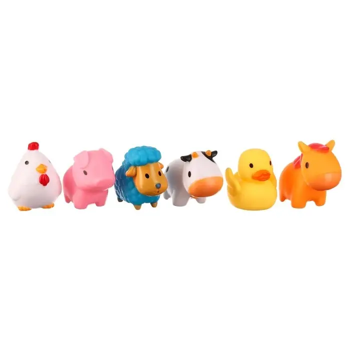 Резиновые игрушки для ванны Крошка Я &laquo;Моя ферма&raquo;, с брызгалкой, в наборе 6 шт., от 3 мес.