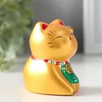 Сувенир керамика "Котик Манэки-нэко золотой" 5,3х7,3х6 см