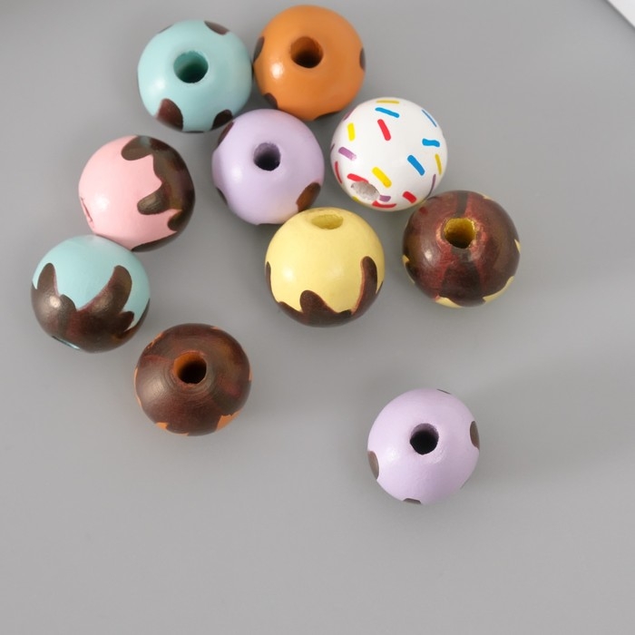 Бусины для творчества дерево Бусины для творчества дерево "Сладости" набор 10 шт d=1,6 см