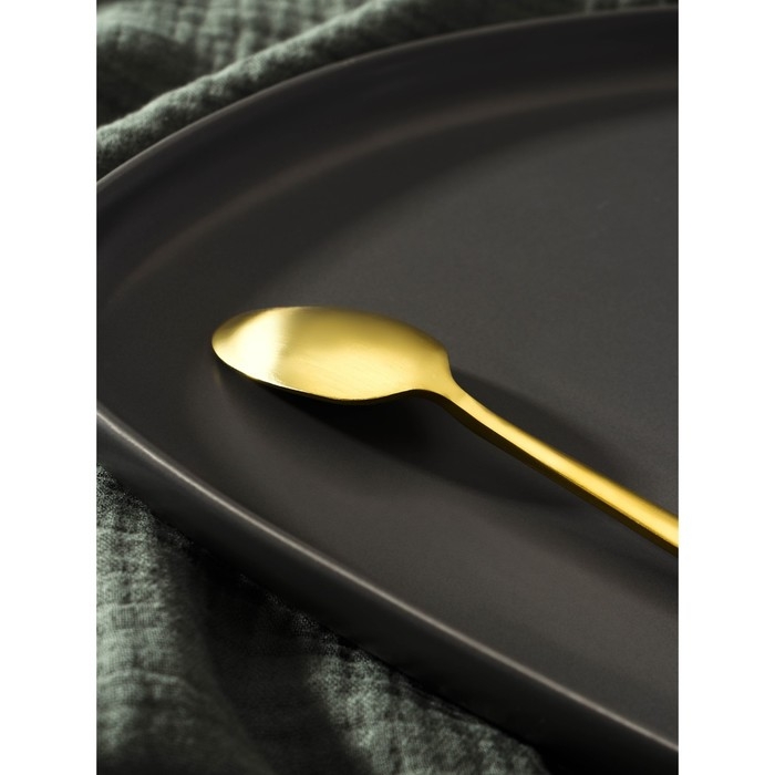 Ложка чайная из нержавеющей стали Magistro «Оску базис», длина 15 см, цвет золотой Ложка чайная из нержавеющей стали Magistro «Оску базис», длина 15 см, цвет золотой