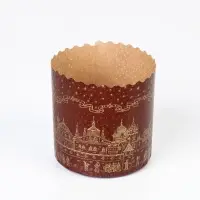Форма для выпечки кулича бумажная Деко-про &laquo;Храм золотой&raquo;, одноразовая, 9&times;9 см, коричневая