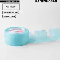 Лента капроновая, 40 мм, 20&plusmn;1 м, тёмно-голубая