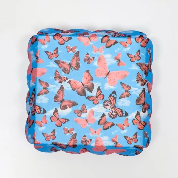 Коробка для печенья, «Бабочки в небе», 15×15×3 см