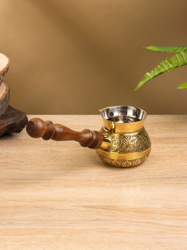 Турка Турка "Золотые узоры" латунь, с деревянной ручкой